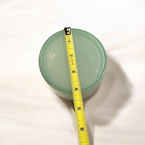 Translucent Teal Glass Decorative Jar With removable Wooden Lid Designed - Picture 9 of 13